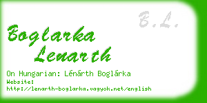 boglarka lenarth business card