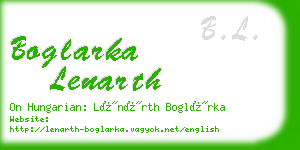 boglarka lenarth business card